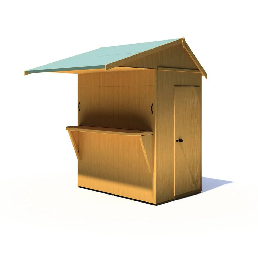 Shires Shire 6 x 4 Single Door Garden Bar & Store in Light Brown 5