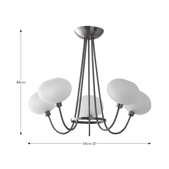 Paris 5 Light Semi Flush Ceiling Light 6