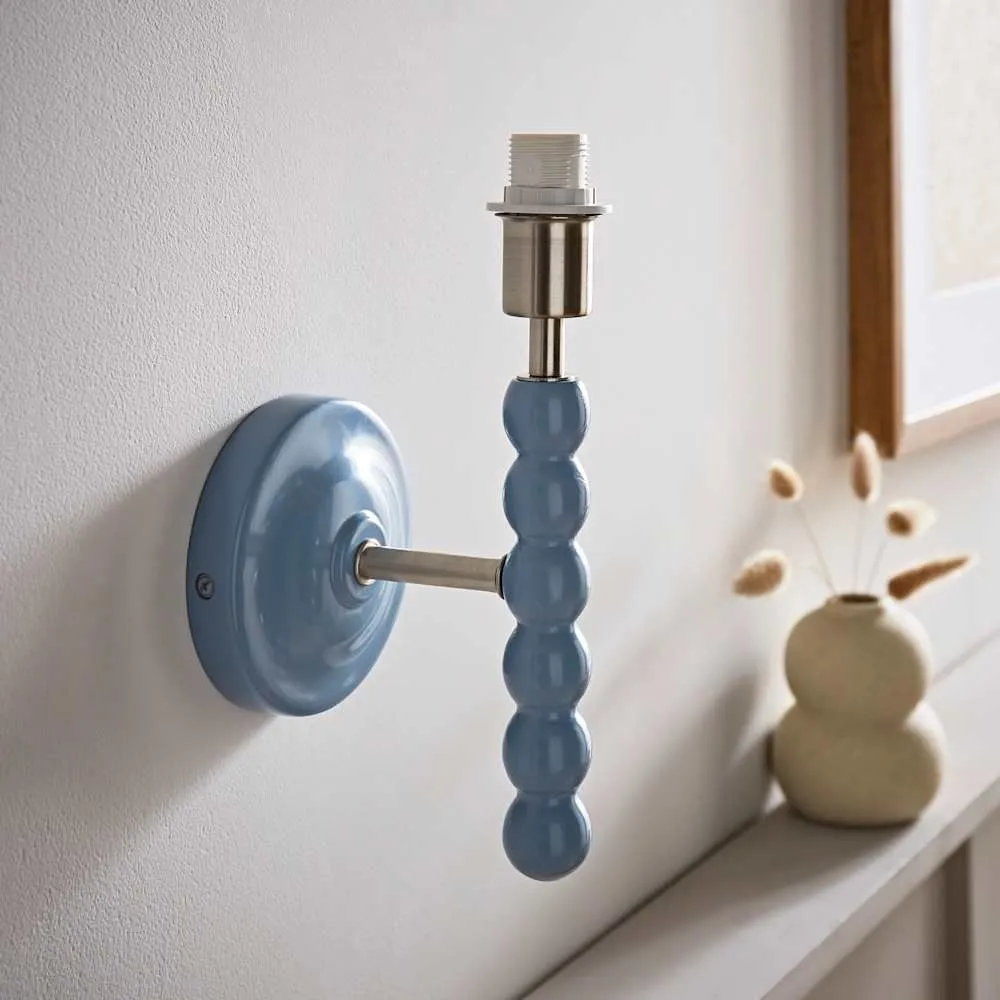 ValueLights Bobbins Pair of Pastel Bobble Style Wall Light Bases in Pale Blue 2