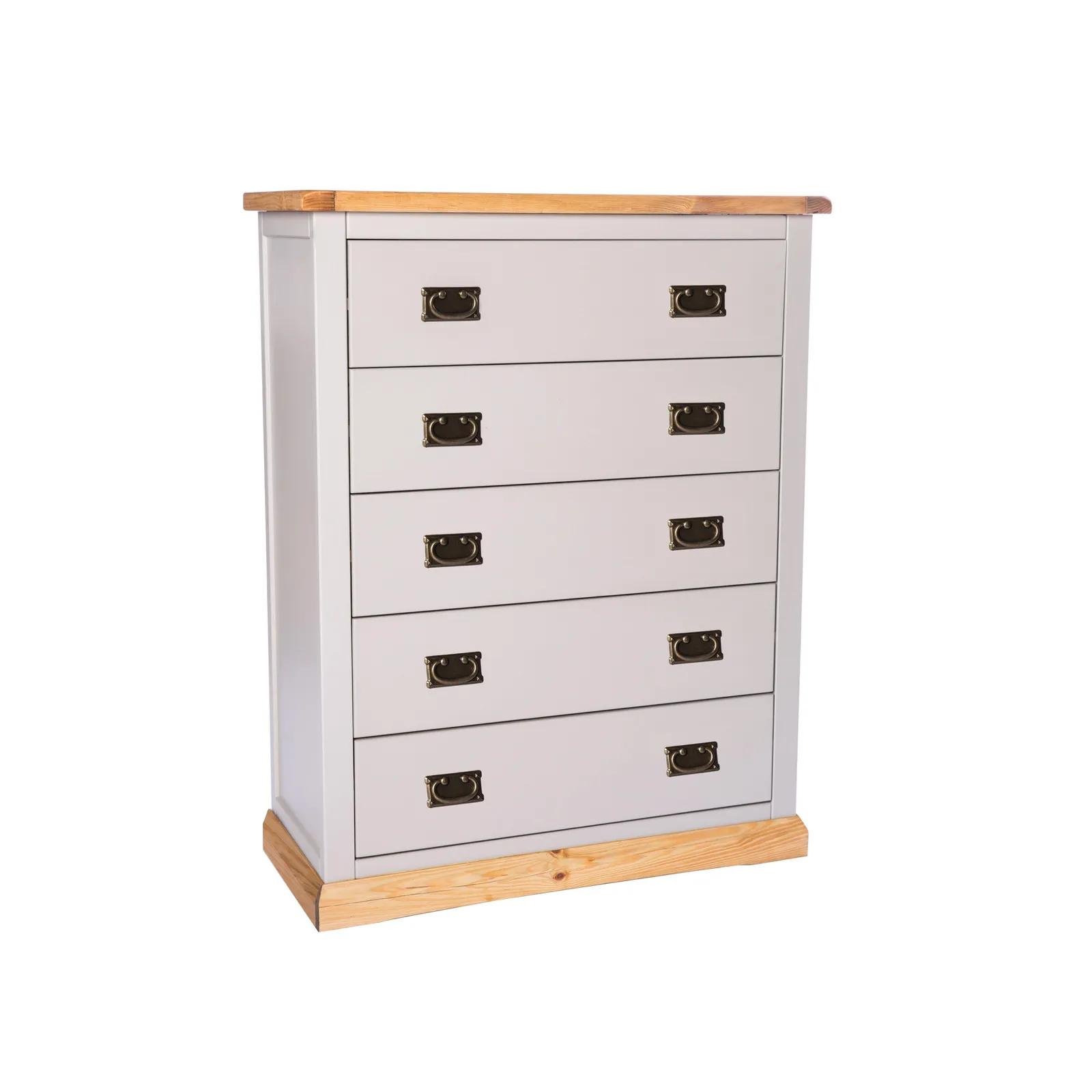 Cabinet Bits Bomporto 5 Drawer Chest of Drawers Bras Drop Handle in Light Grey 2