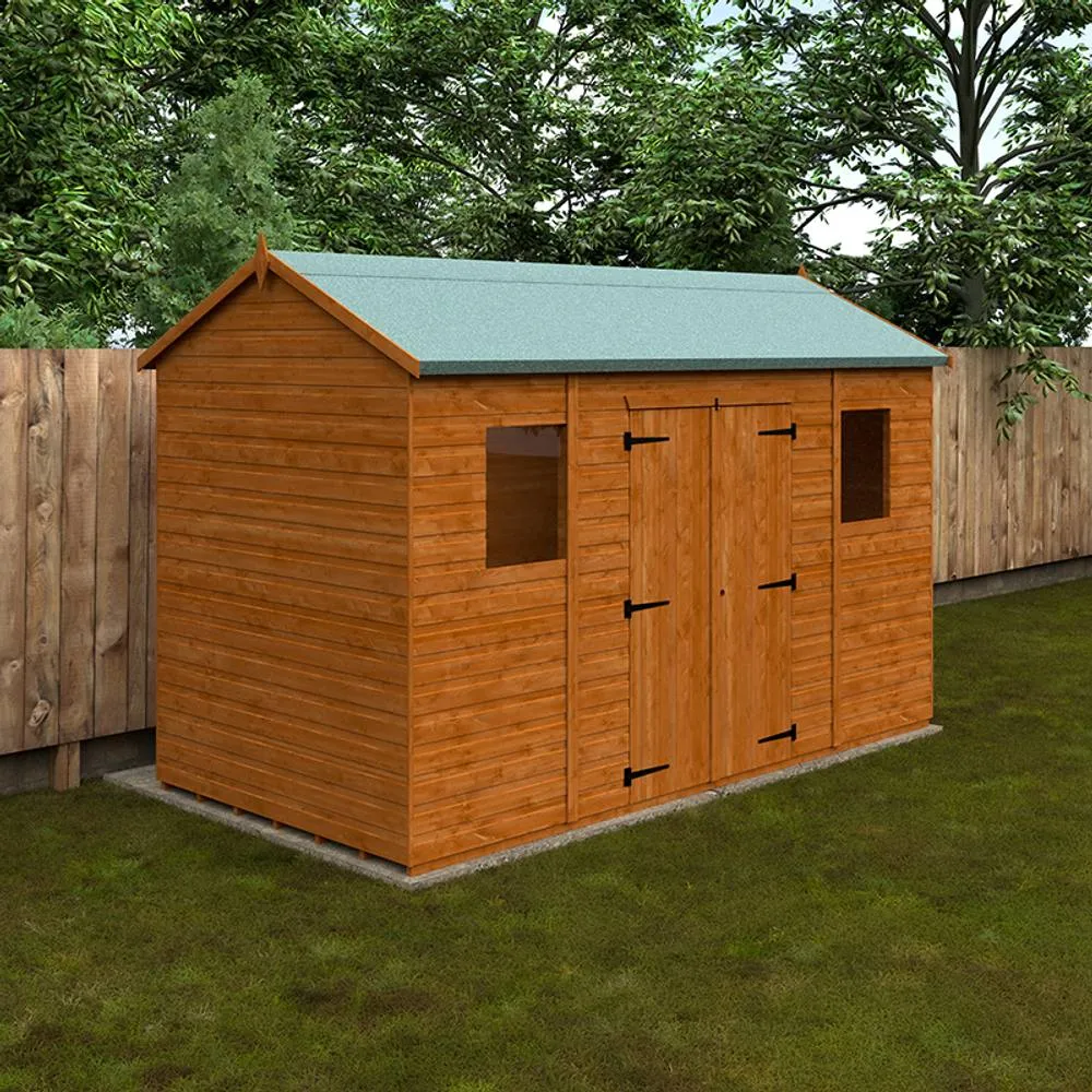 Buttercup Farm 12 x 6 Feet Workman Apex 12mm Shed - Solid Wood/Softwood/Pine in Burnt Orange 2