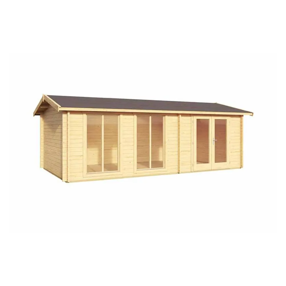 Lasita Maja Ltd Shetland-Log Cabin, Wooden Garden Room, Home Office - H245 cm in Light Tan 2