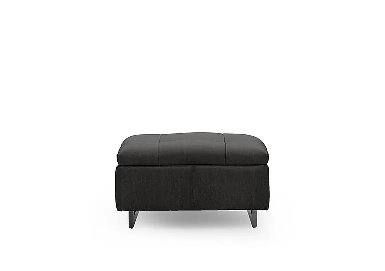 Gisella Fabric Large Footstool - Manhattan Indigo