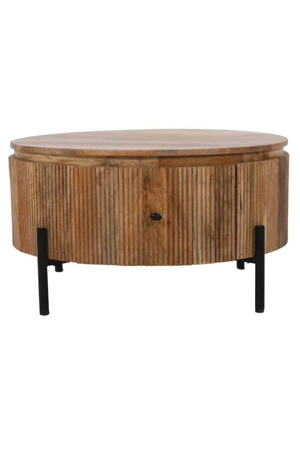 IH Design Allestree Natural Solid Wooden Coffee Table With Metal Legs 2