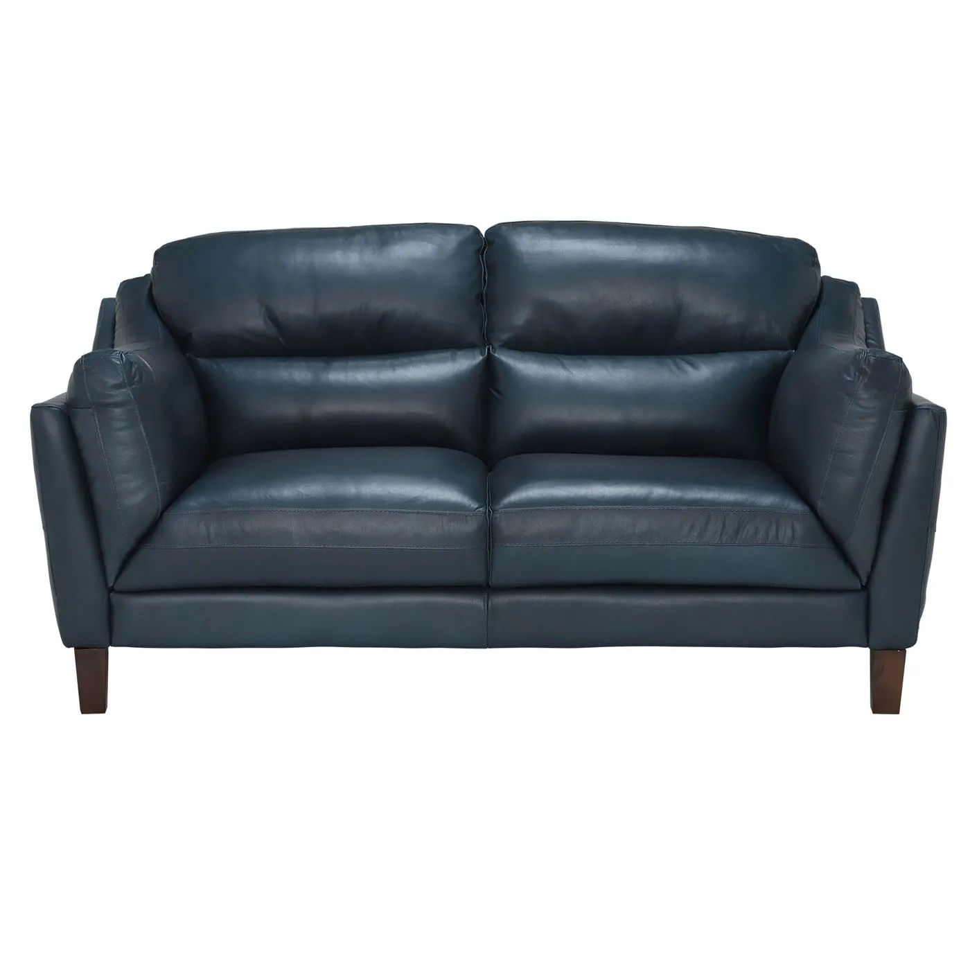 Luca Leather Love Seat, Indiana Teal
