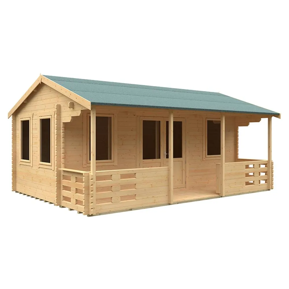Buttercup Farm 20x14 The Addlington 44mm Cabin - L595 x W415 x H293.2 cm in Natural 1