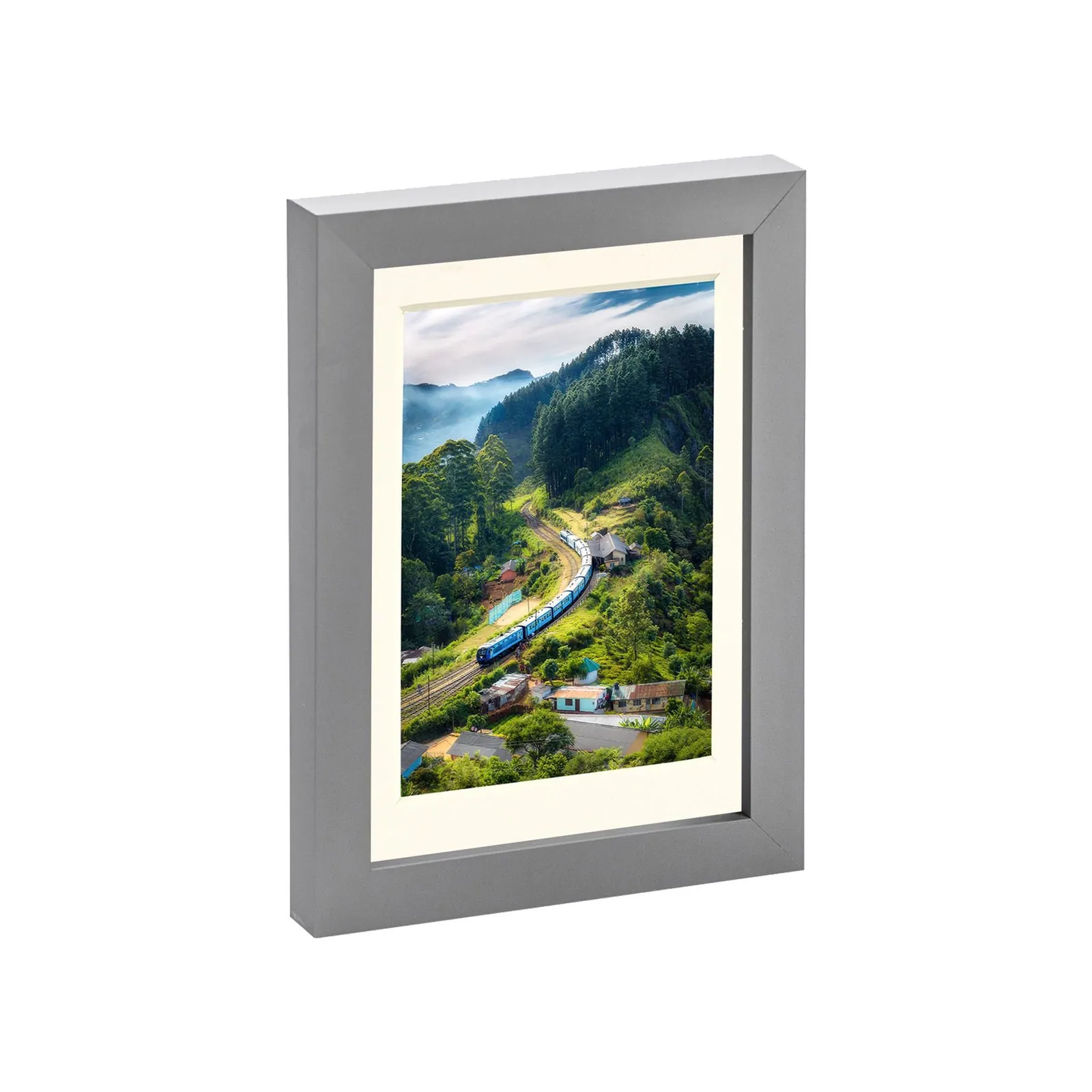 Nicola Spring Photo Frame with 4" x 6" Mount - 5" x 7" - White Mount in Grey 1