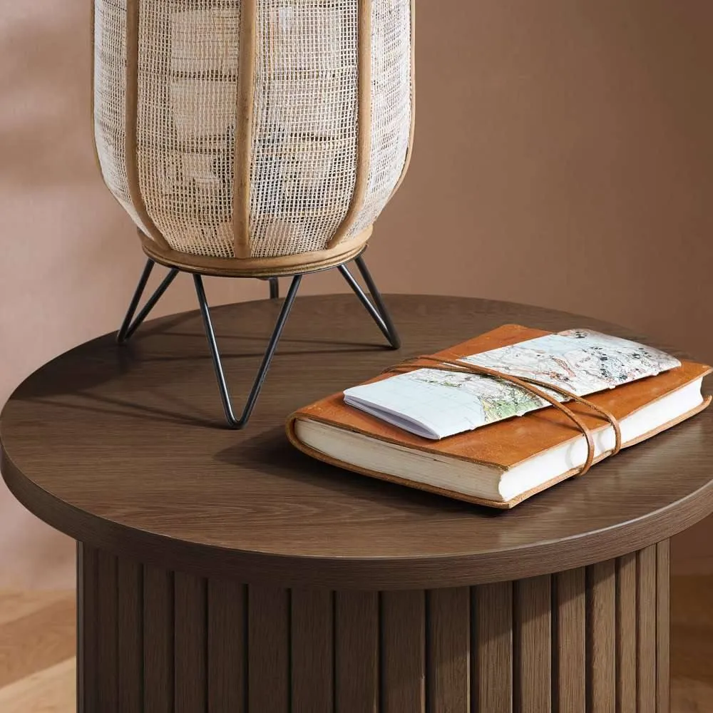 Birlea Axel Fluted Side Table Walnut 3