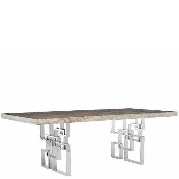 Windows Dining Table  Glam Travertine