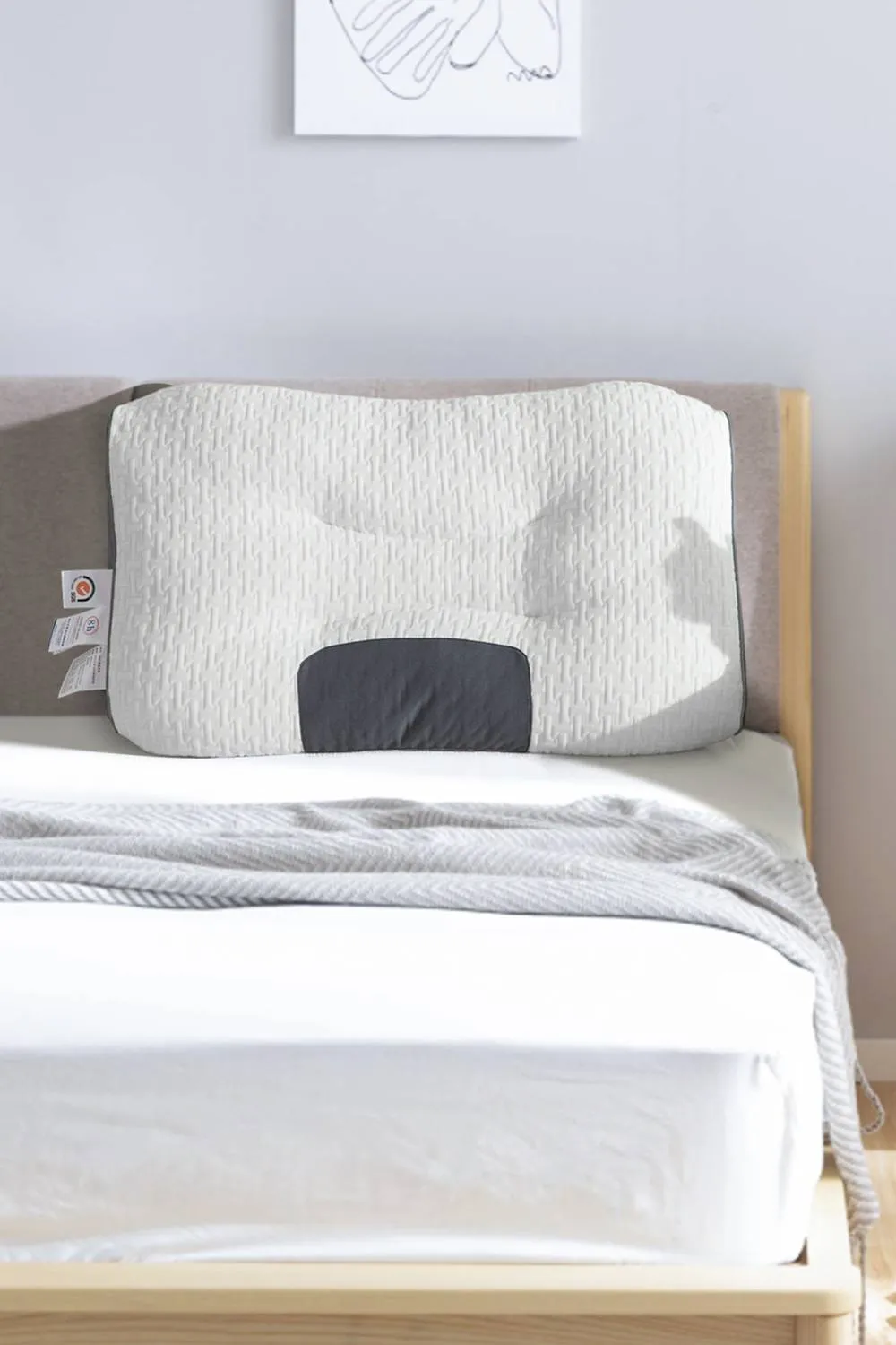 Height Adjustable Wave Pillow Core Without Pillowcase in White