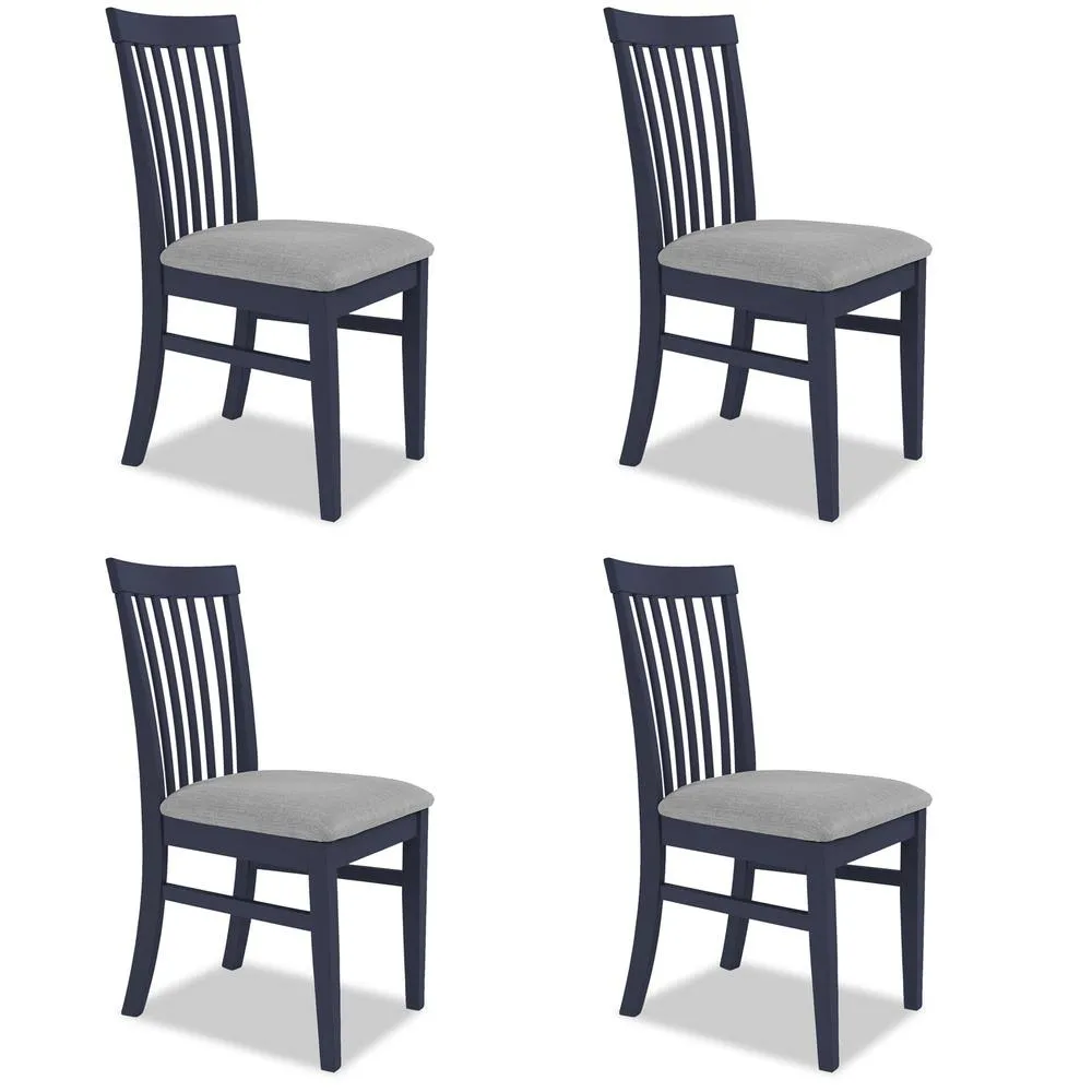 Statement Furniture Florence Highback Upholstered Chairs Set of 4 in Navy 1