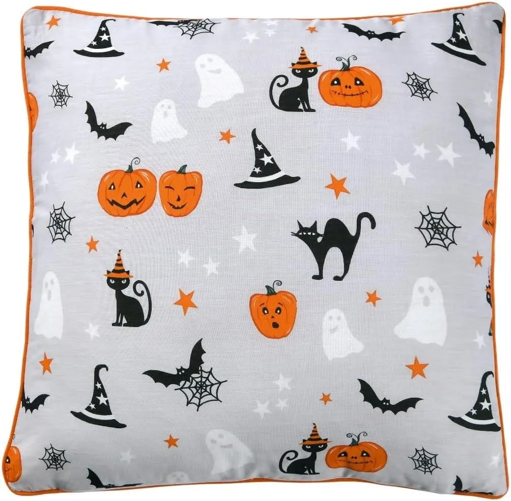 Smart Living Halloween Pumpkins & Celestial Stars Decorative 18" x 18" Filled Cushions 2