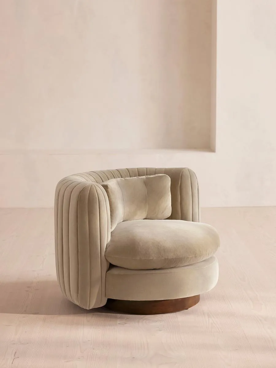 Vivienne Armchair, Velvet, Oyster