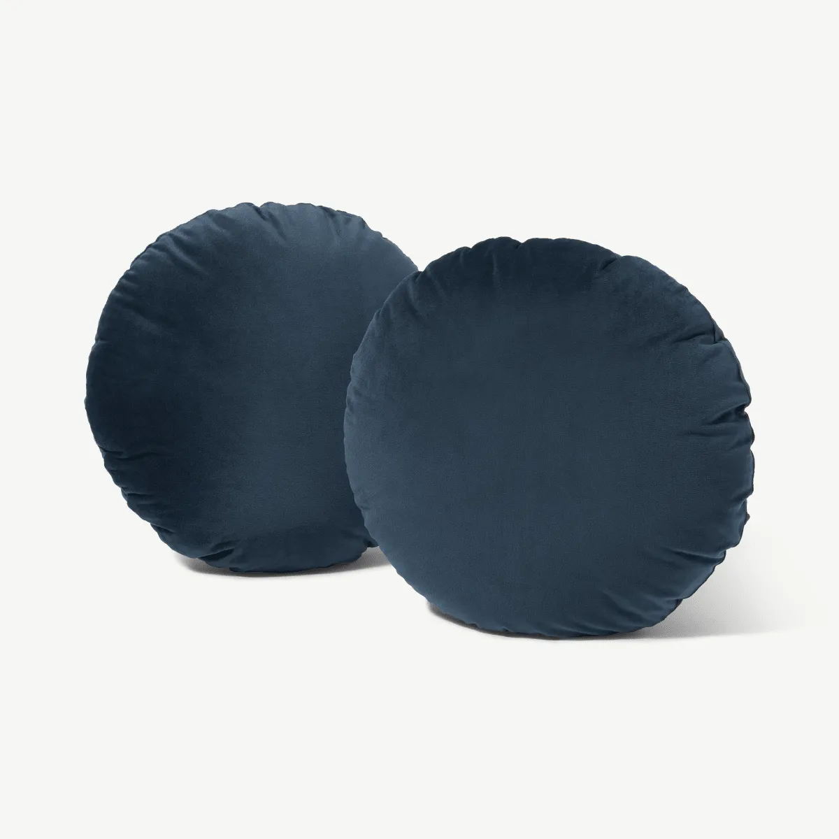 Julius Set of 2 Round Cushions, 45cm, Ink Blue