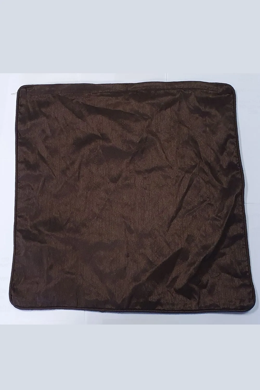 HomeSpace Direct Poly Slub Minimalistic Scatter Cushion Cover in Chocolate