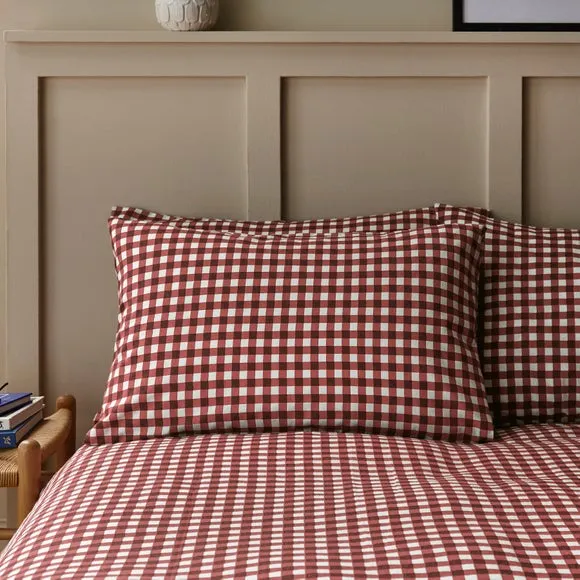 Maeva Gingham 100% Brushed Cotton Duvet Cover & Pillowcase Set 2