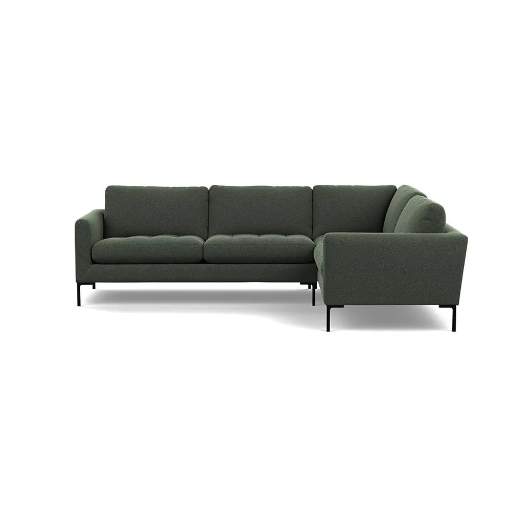 Heal's Eton Right Hand Facing Corner Sofa Textured Boucle Fern Black Feet 1