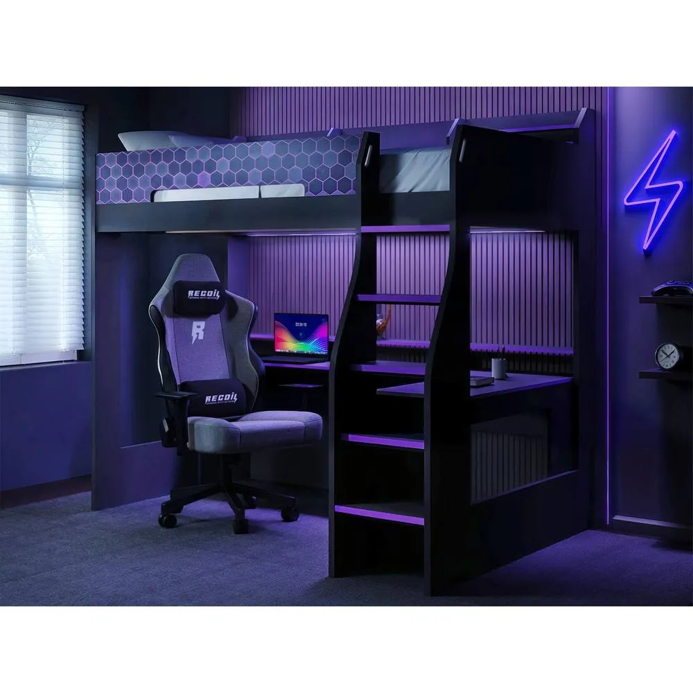 Flair Ultimate Violet Gaming High Sleeper Charcoal & Purple