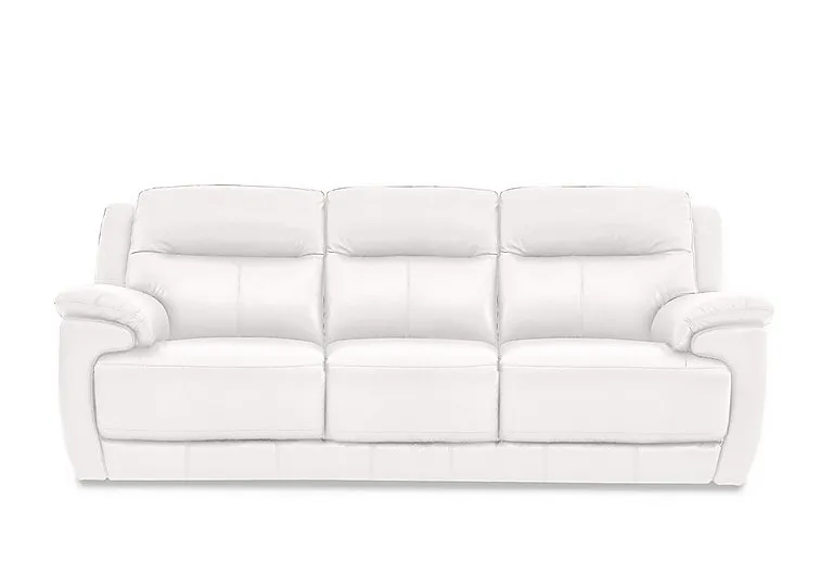 Touch 3 Seater Leather Sofa - BV Star White