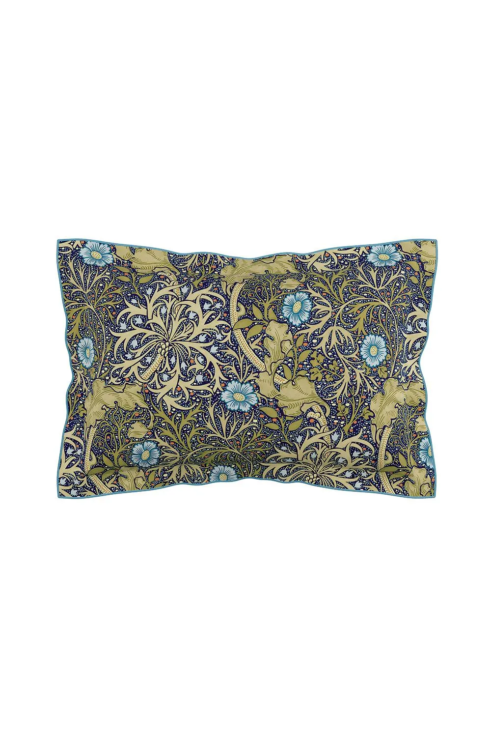 Morris & Co 'Seaweed' Cotton Duvet Cover Set in Dark Blue 4
