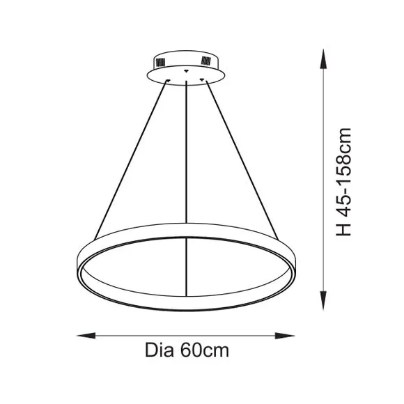 Return - Vogue Ring Modern LED Adjustable Pendant Light 5