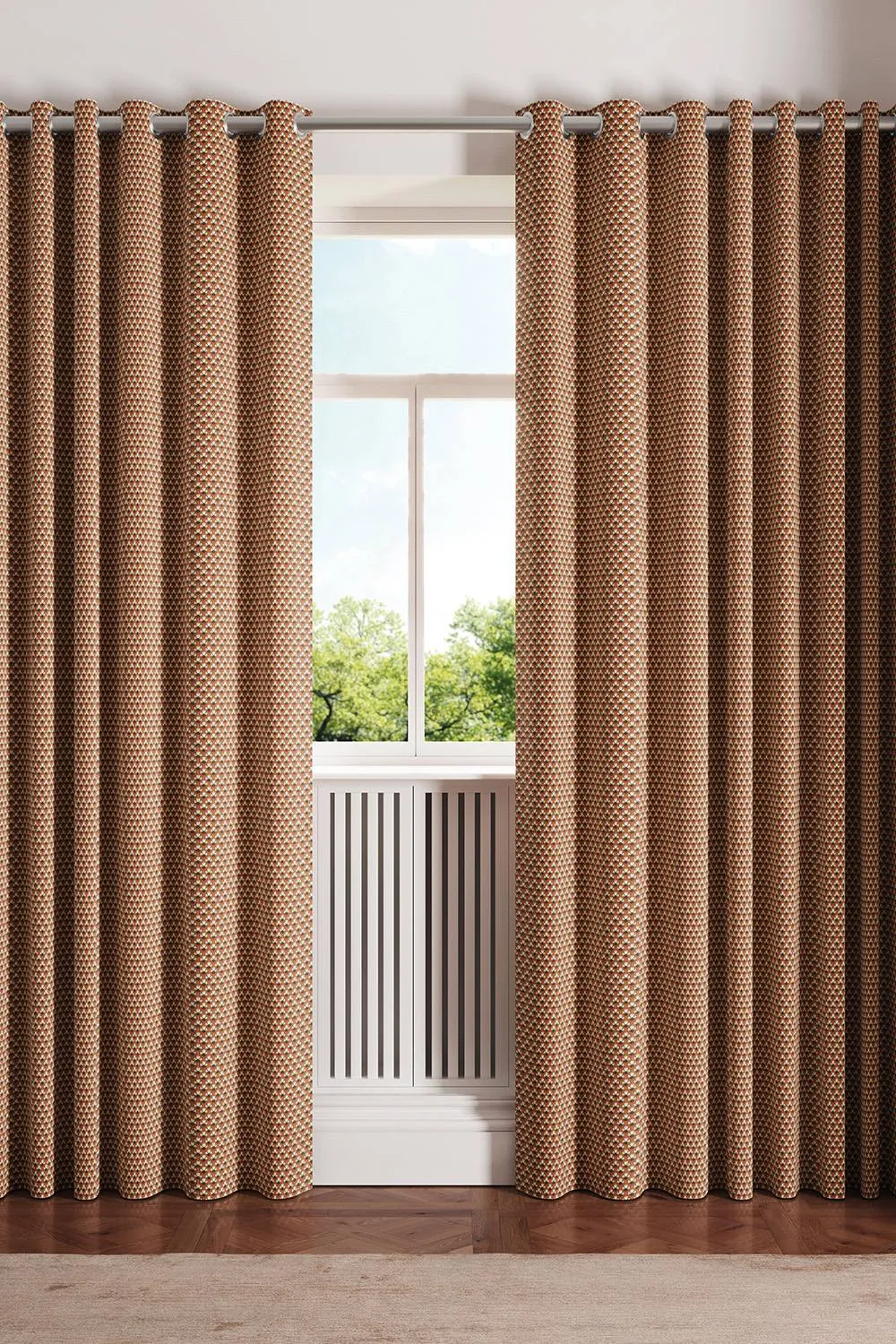Ted Baker 'Palm Geo' Cotton Lined Curtains in Copper 1