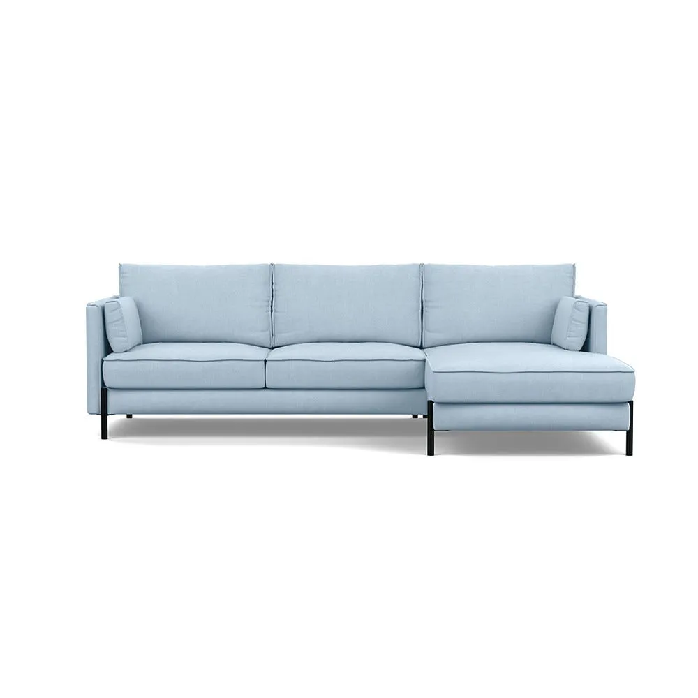 Heal's Tortona Right Hand Facing 4 Seater Corner Chaise Capelo Linen-Cotton Sea Shanty Black Feet 1