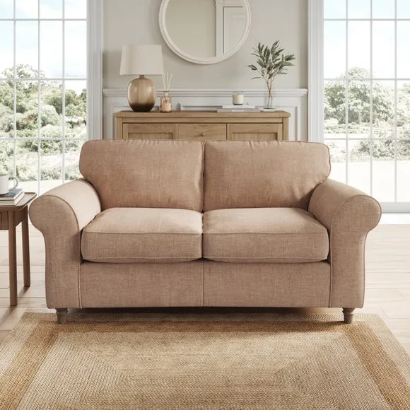 Flori Tonal Plush Chenille 2 Seater Sofa