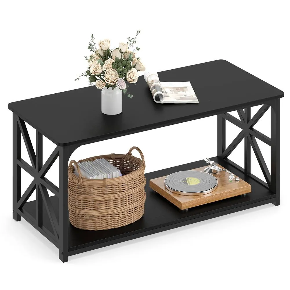 Costway Industrial Farmhouse Accent Table in Black