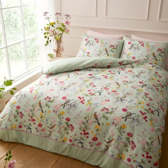 RHS x Catherine Lansfield Birds In Bloom Duvet Cover & Pillowcase Set 6