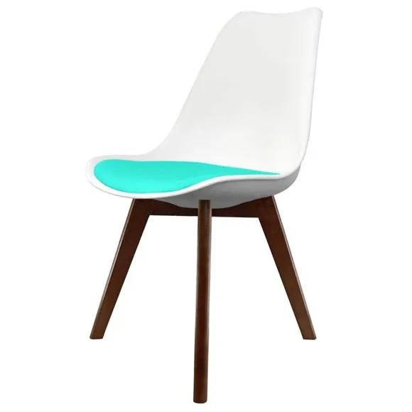 Fusion Living Soho White Plastic Dining Chair with Squared Legs 2