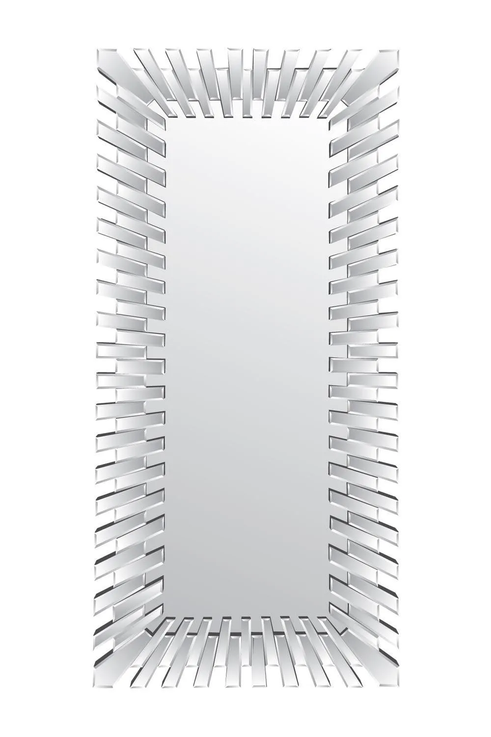 MirrorOutlet 'Starburst' All Glass Stylised Full Length Dress Wall Mirror 170 x 79 CM in Clear 2