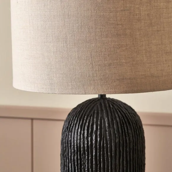 Pacific Lifestyle Ananya Paper Mache and Metal Textured Dome Table Lamp 2