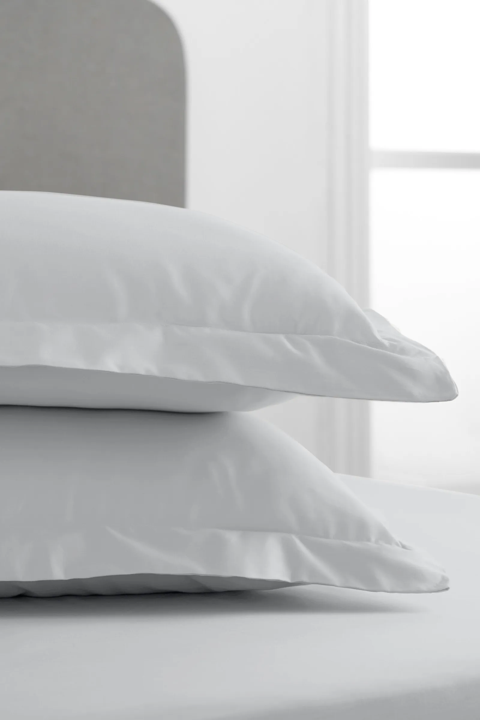 Bianca '400 Thread Count Cotton Sateen' Oxford Pillowcase Pair in Grey 2