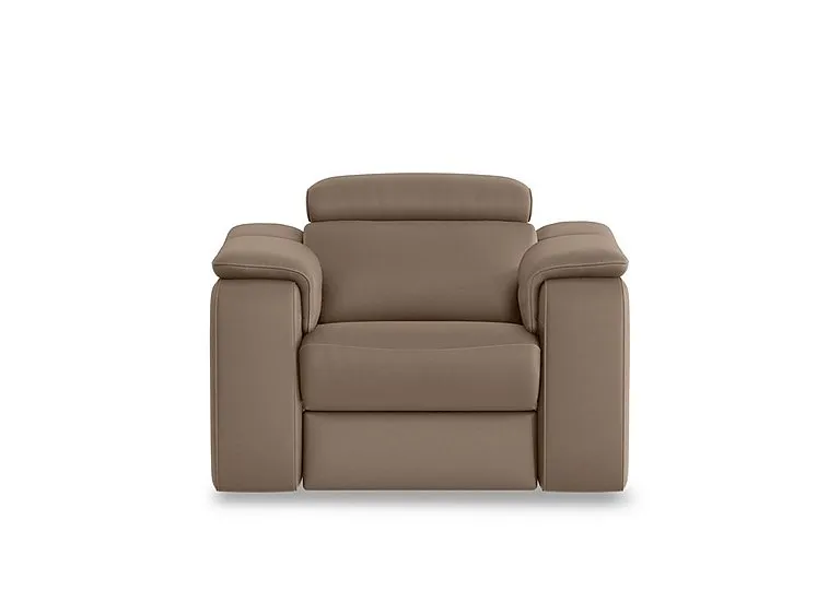 Canto Leather Power Recliner Armchair with Power Headrest and Power Lumbar - Torello Taupe