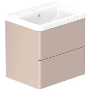 Nexa By VADO Veva Sunset Pink Wall Hung Vanity Unit & Ceramic Basin - 600mm