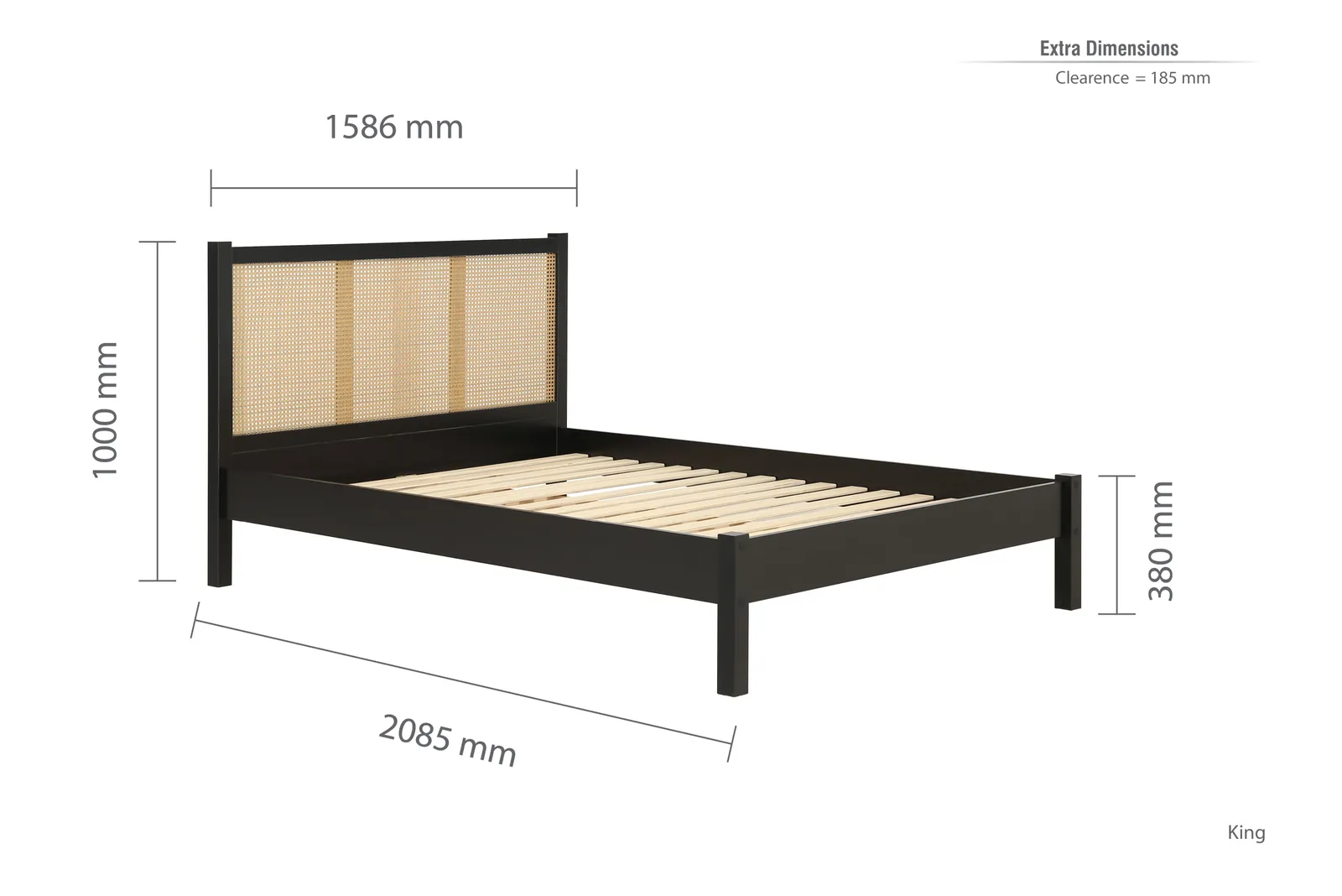 Birlea Rattan Bed Frame Croxley in Black 6