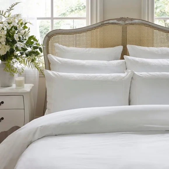 Dorma Elmley Embroidered 100% Cotton Sateen Duvet Cover & Pillowcase Set 2