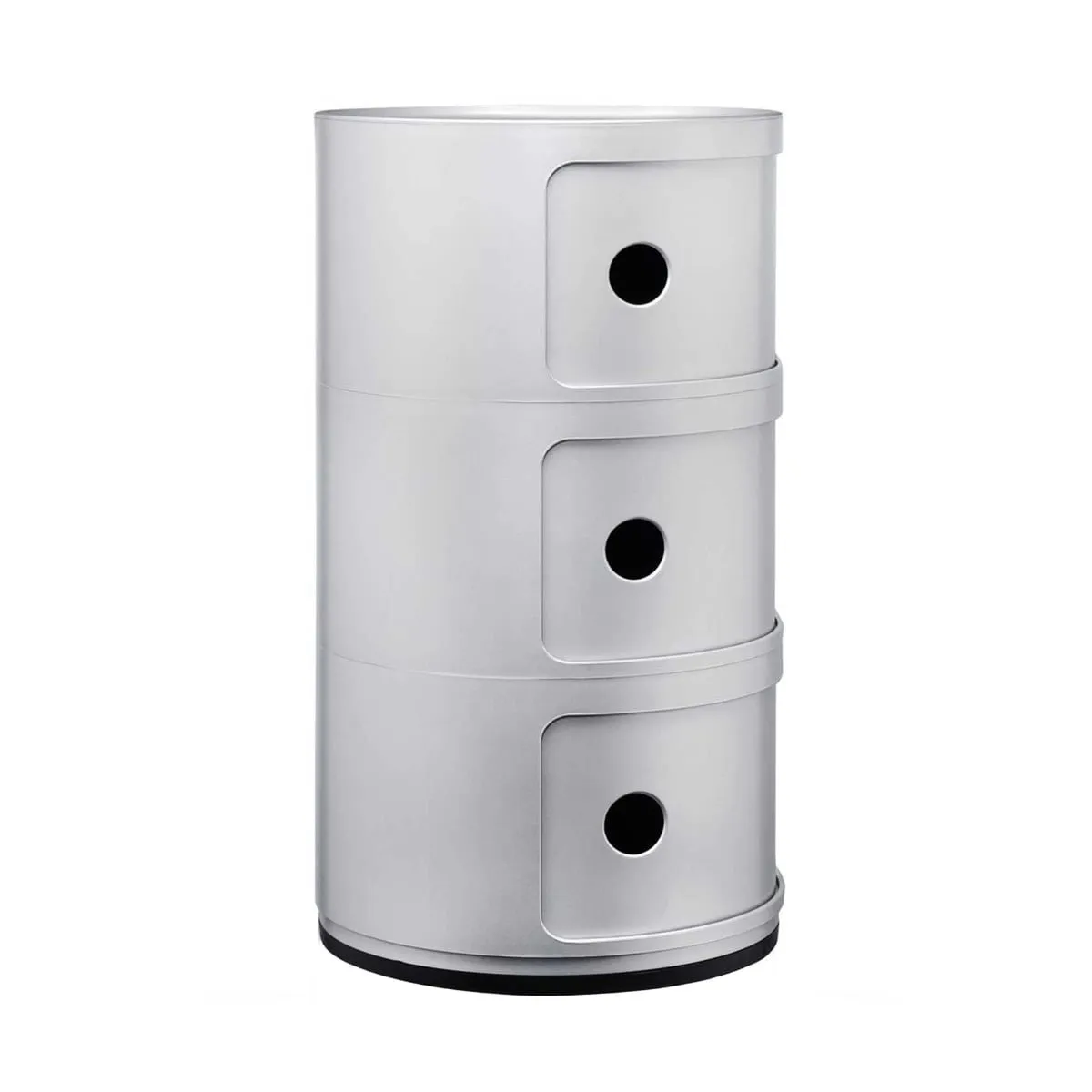 Kartell Componibili 3 Drawer Storage Unit Table, Silver Plastic | Barker & Stonehouse 2