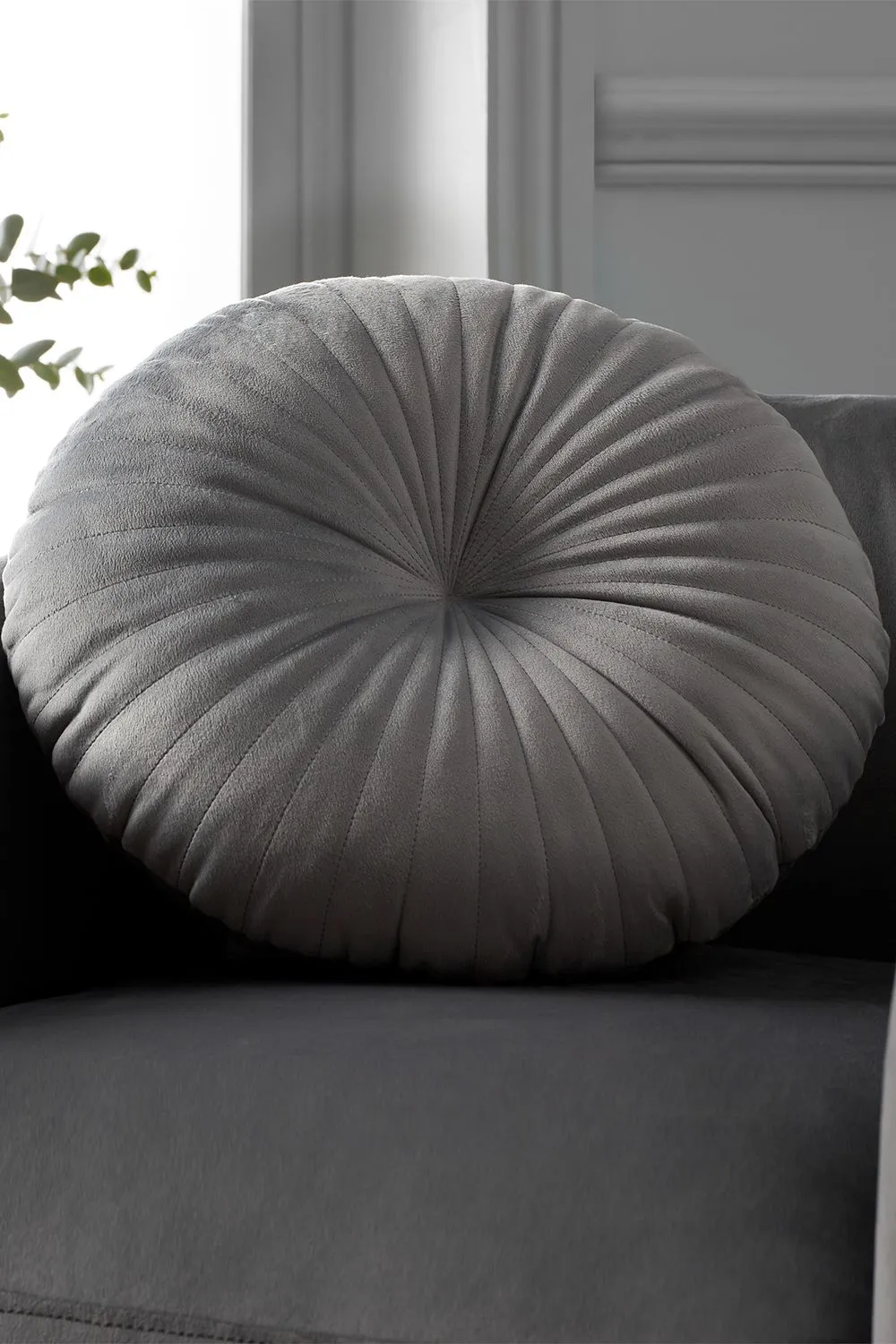 Catherine Lansfield 'Round' Cushion in Grey
