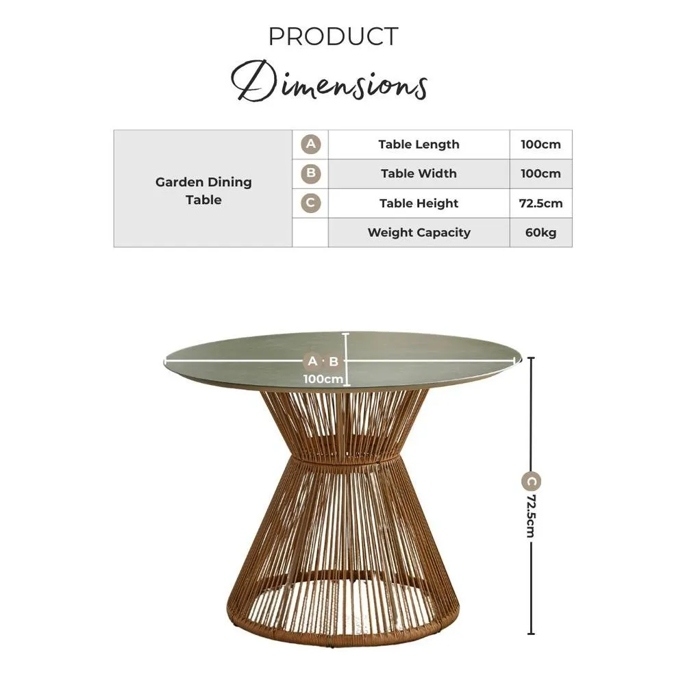 FurnitureboxUK Lanai Rattan Round Garden Dining Table in Black 6