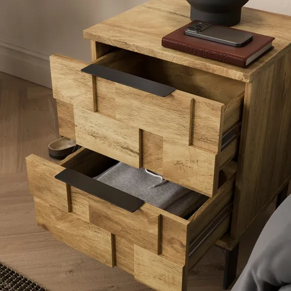 Watson 2 Drawer Bedside Table, Wood Effect 3