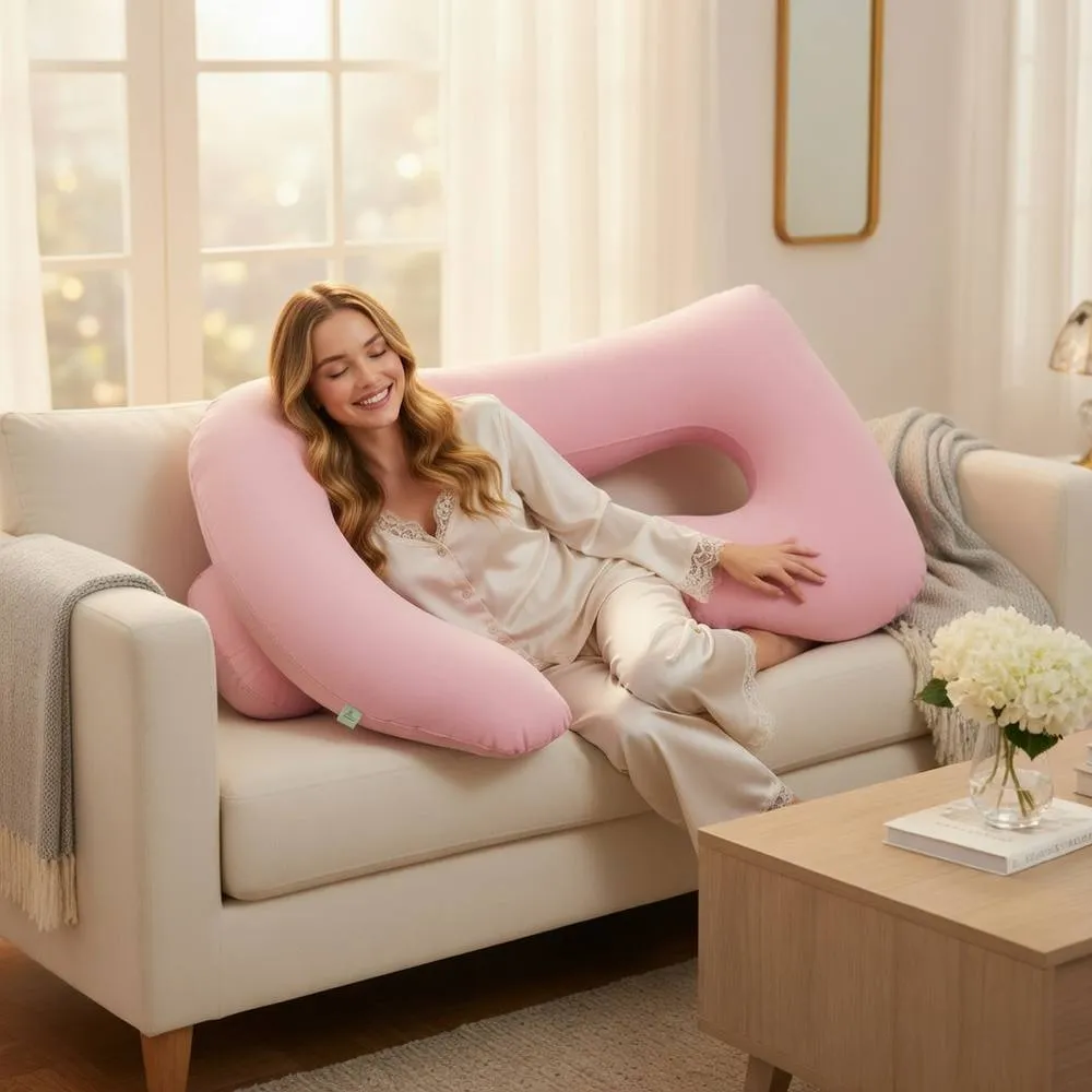 GAVENO CAVAILIA U Shaped Full Body Pillow in Pink 2