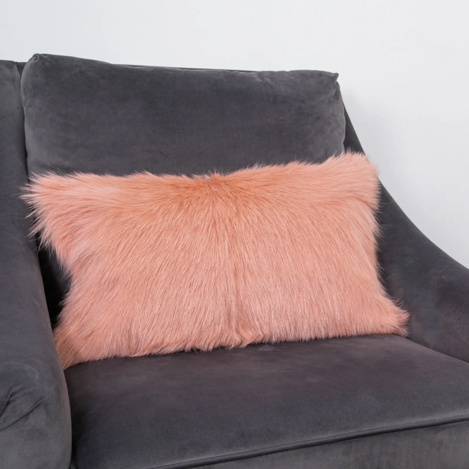 Native Natural Goatskin Cushion in Pink