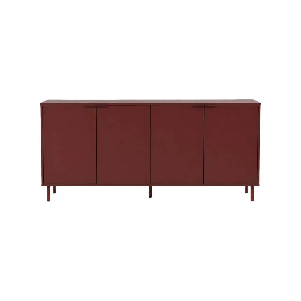 sweeek Sideboard 4 doors 160cm wood decor & metal in Burgundy 3