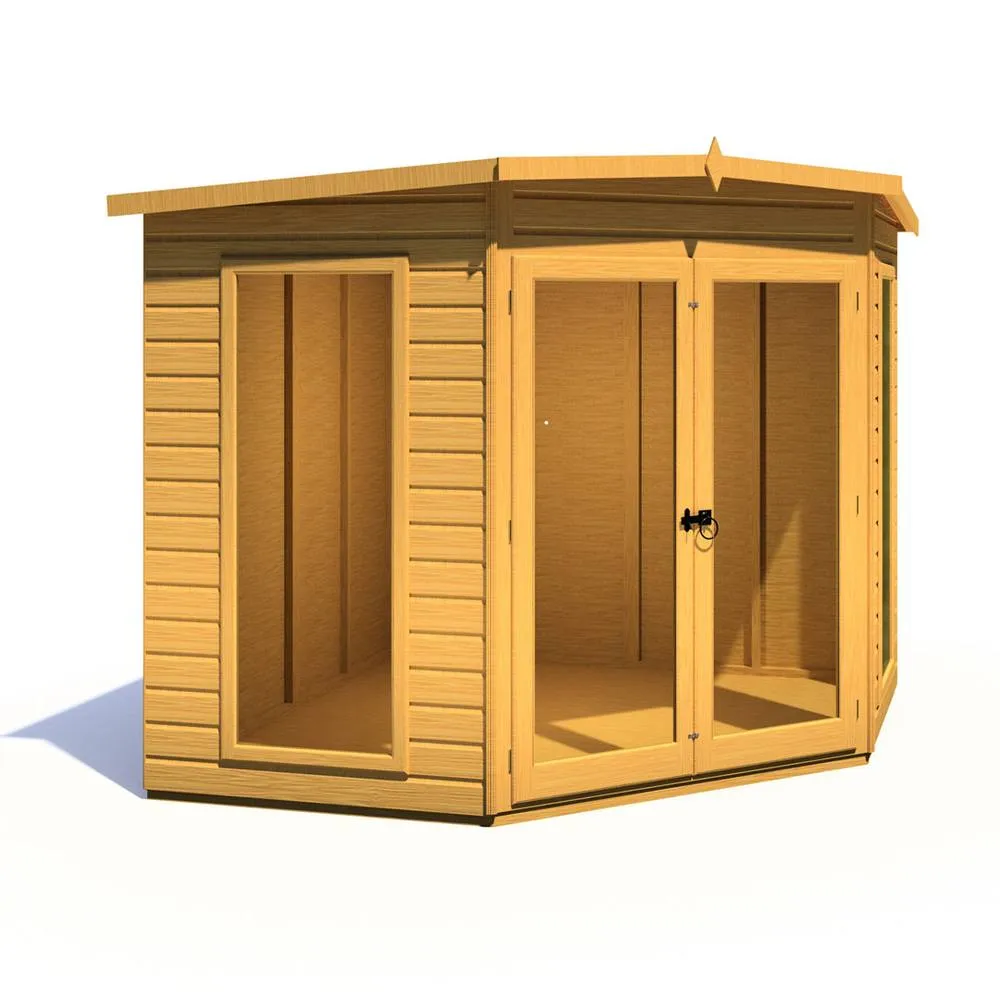 Shires Barclay Shiplap Summerhouse Garden Sun Room Approx 8 x 8 Feet in Brown 5