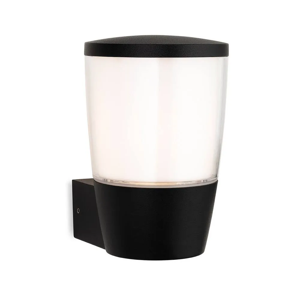 Netlighting Forbes Wall Light Black with White Duplex Polycarbonate Diffuser IP44