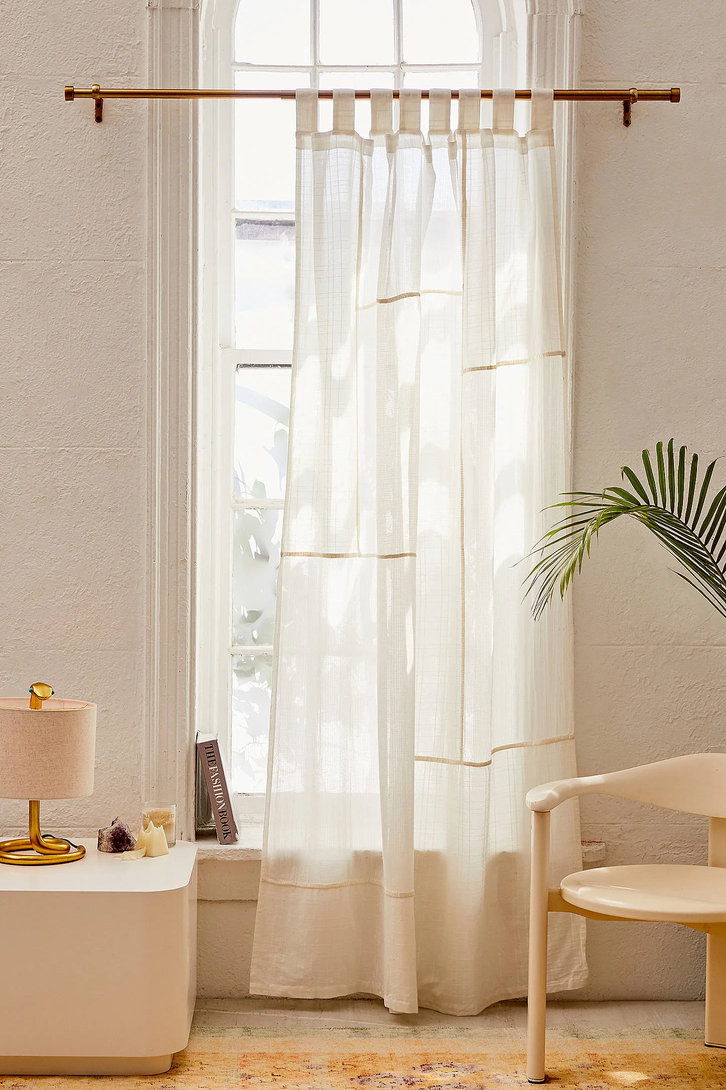 White Chloe Patch Curtain - White