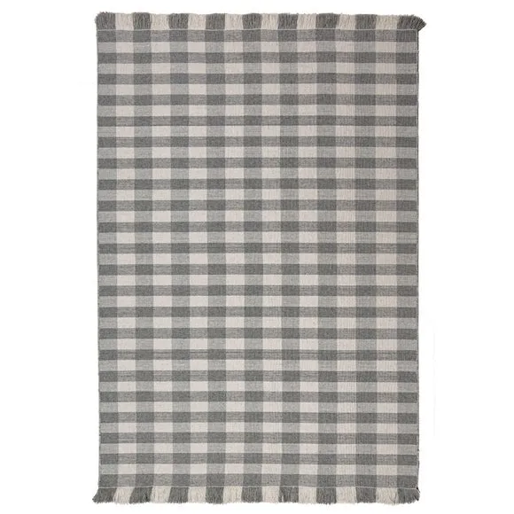 Tess Check flatweave wool rug 5