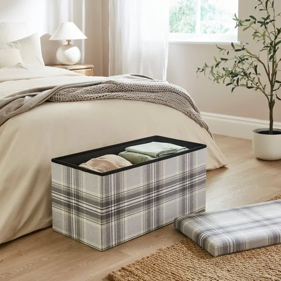 Charnwood Checked Rectangle Ottoman 2
